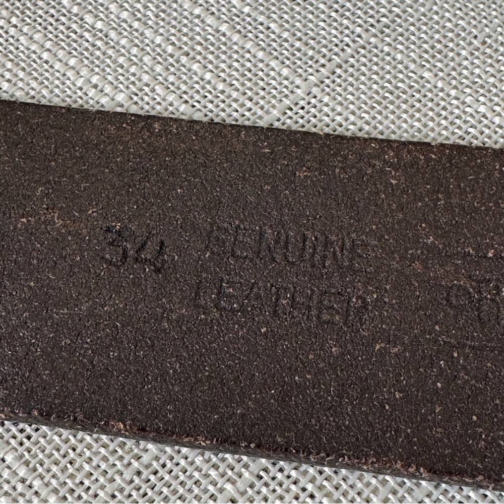 Thru The Loop Genuine Leather Belt Unisex Made in USA Size 34 Silver Buckle - Picture 9 of 10
